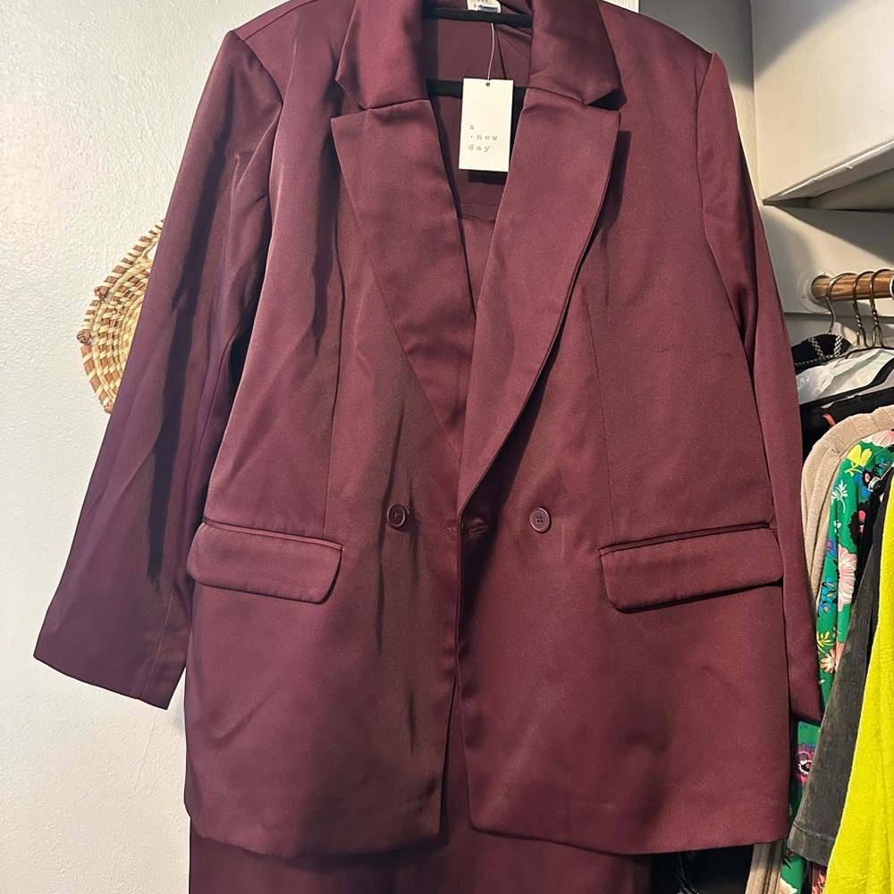 Heavy Satin Double Breasted Blazer